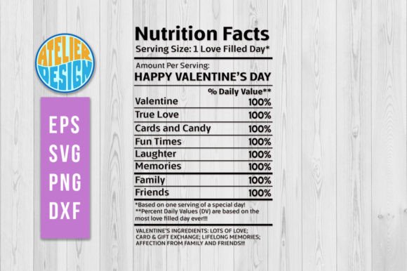 Review: Valentines Day Nutrition Facts Svg for Embroidery